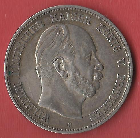  5 Mark Wilhelm I 1876 C Koblenzer Muenzen Studio Münzankauf Koblenz Frank Maurer AL246   