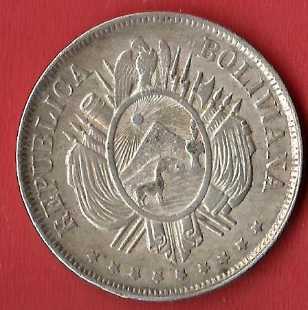  1 Boliviano 1872 Bolivien Koblenzer Muenzen Studio Münzankauf Koblenz Frank Maurer AL249   