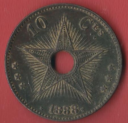  Belgisch Congo 1888 10 Cent. Koblenzer Muenzen Studio Münzankauf Koblenz Frank Maurer AL253   