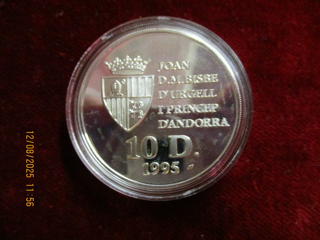  Andorra 10 Diners, 1995 Der Wolf 925er Silber 31,1 Gramm   