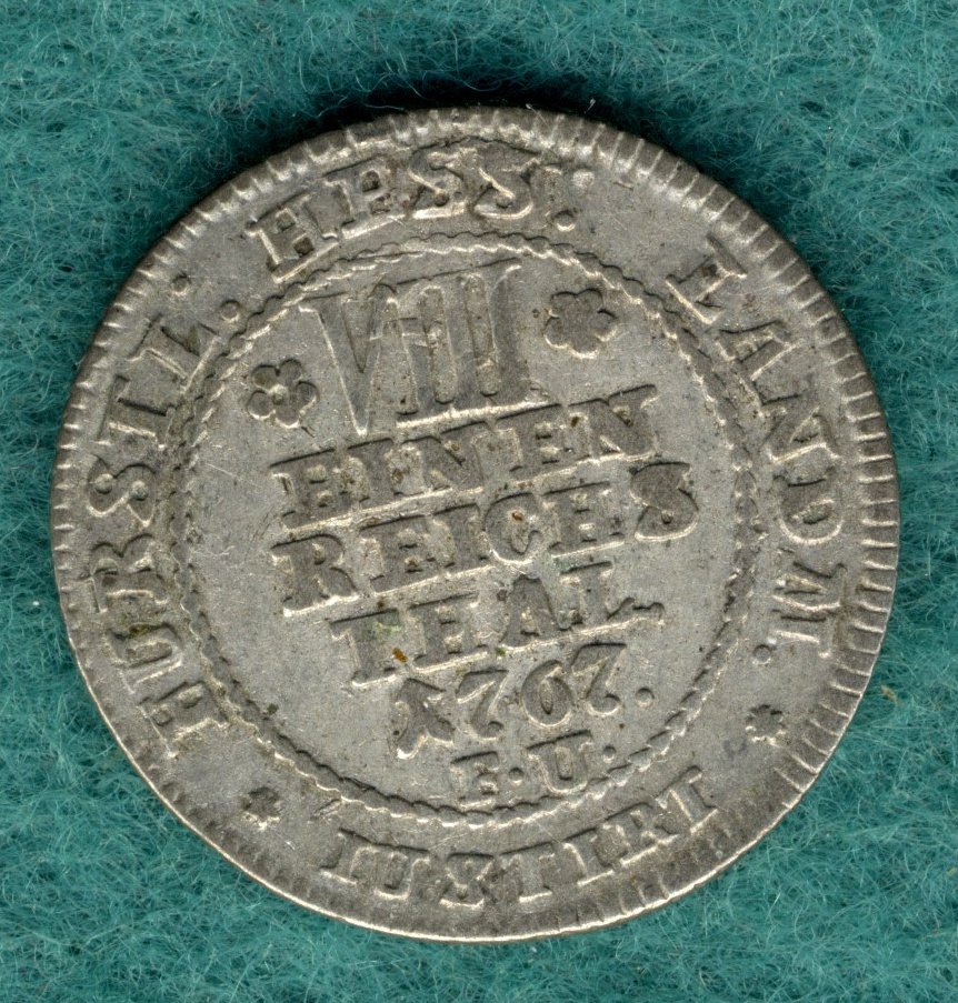  Hessen-Kassel - Friedrich II. - 1/8 Reichsthaler 1767   