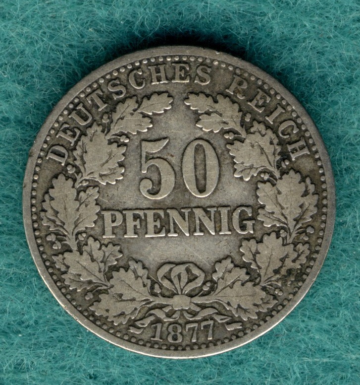  J.8 Kaiserreich - 50 Pfennig 1877 D   