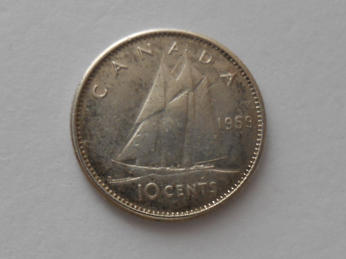  Kanada Silber 10 Cent 1959 (Silber 800)   