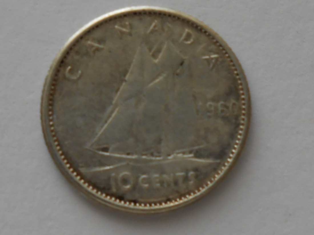  Kanada Silber 10 Cent 1960 (Silber 800)   