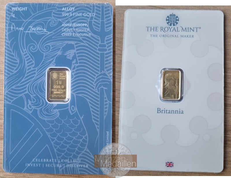 Großbritannien MM-Frankfurt Feingewicht: 1g Gold 1g Goldbarren  