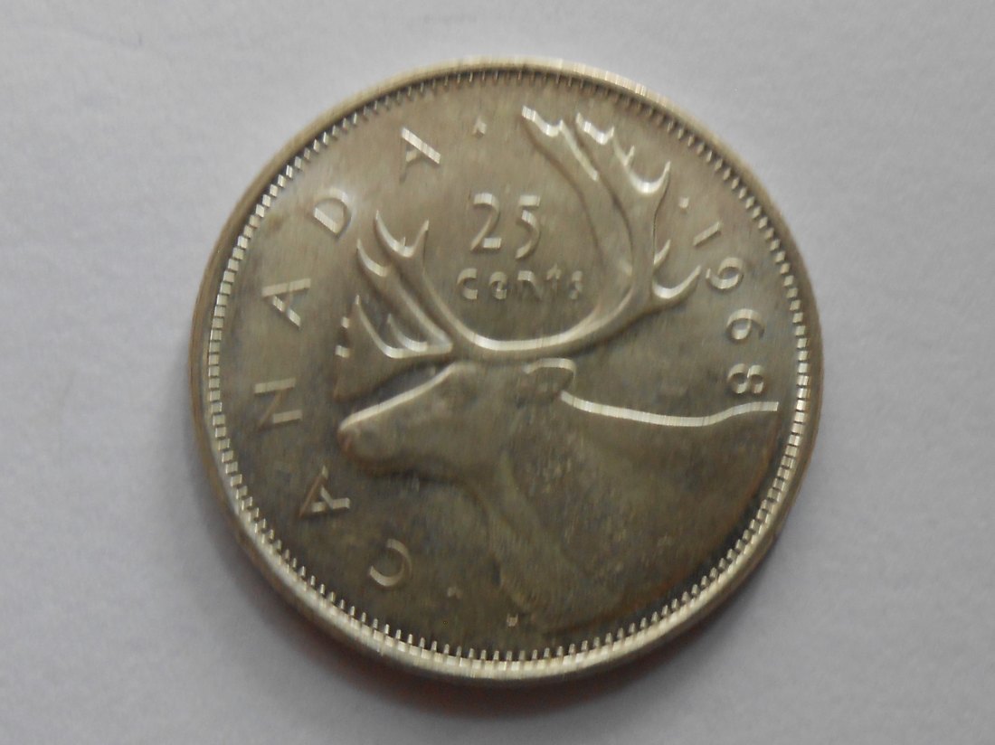  Kanada 25 Cent 1968 Königin Elizabeth II. (Silber 500)   