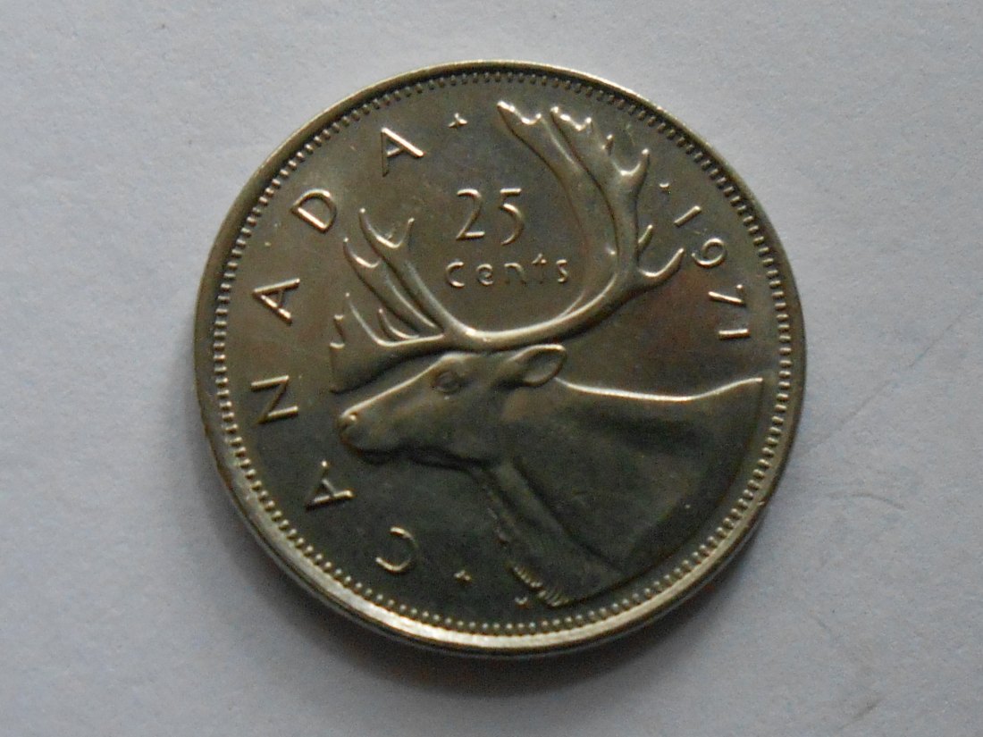  Kanada 25 Cent 1971 Königin Elizabeth II. (KM# 62b Nickel)   