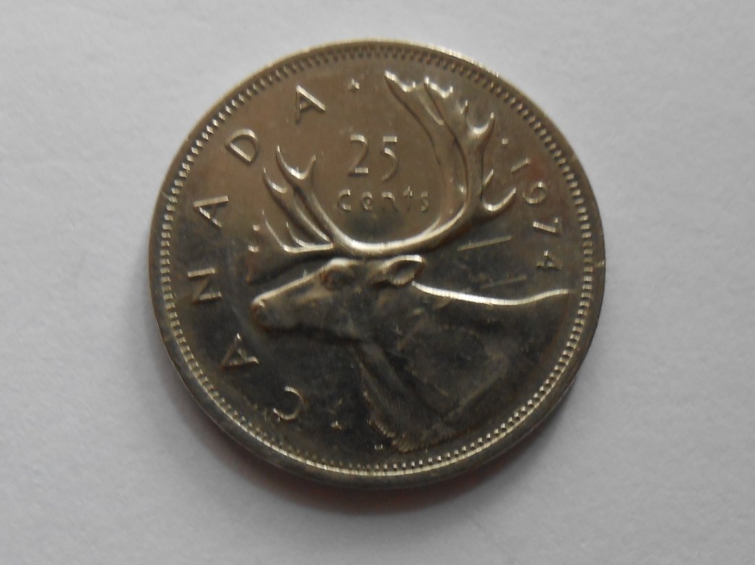  Kanada 25 Cent 1974 Königin Elizabeth II. (KM# 62b Nickel)   