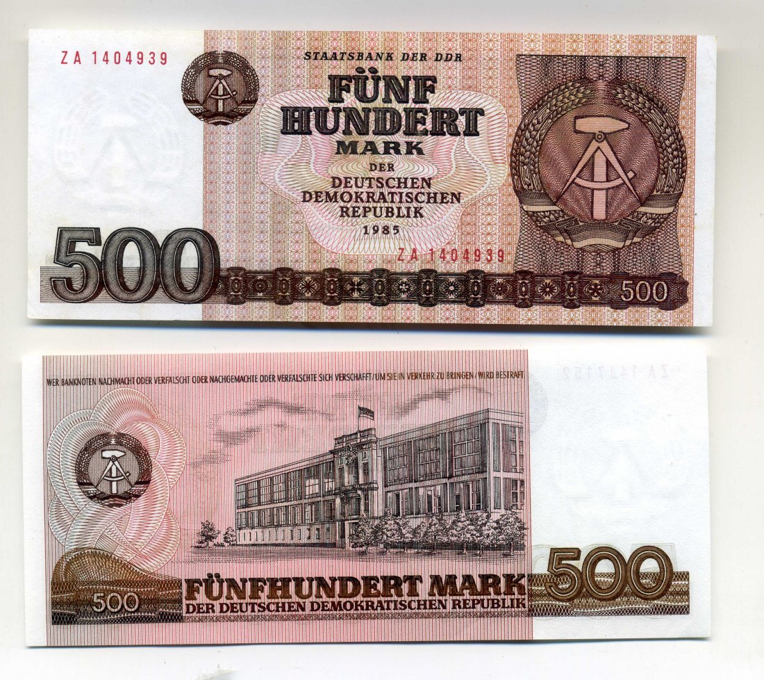  500 Mark 1985 kassenfrisch Eratznote ZA   