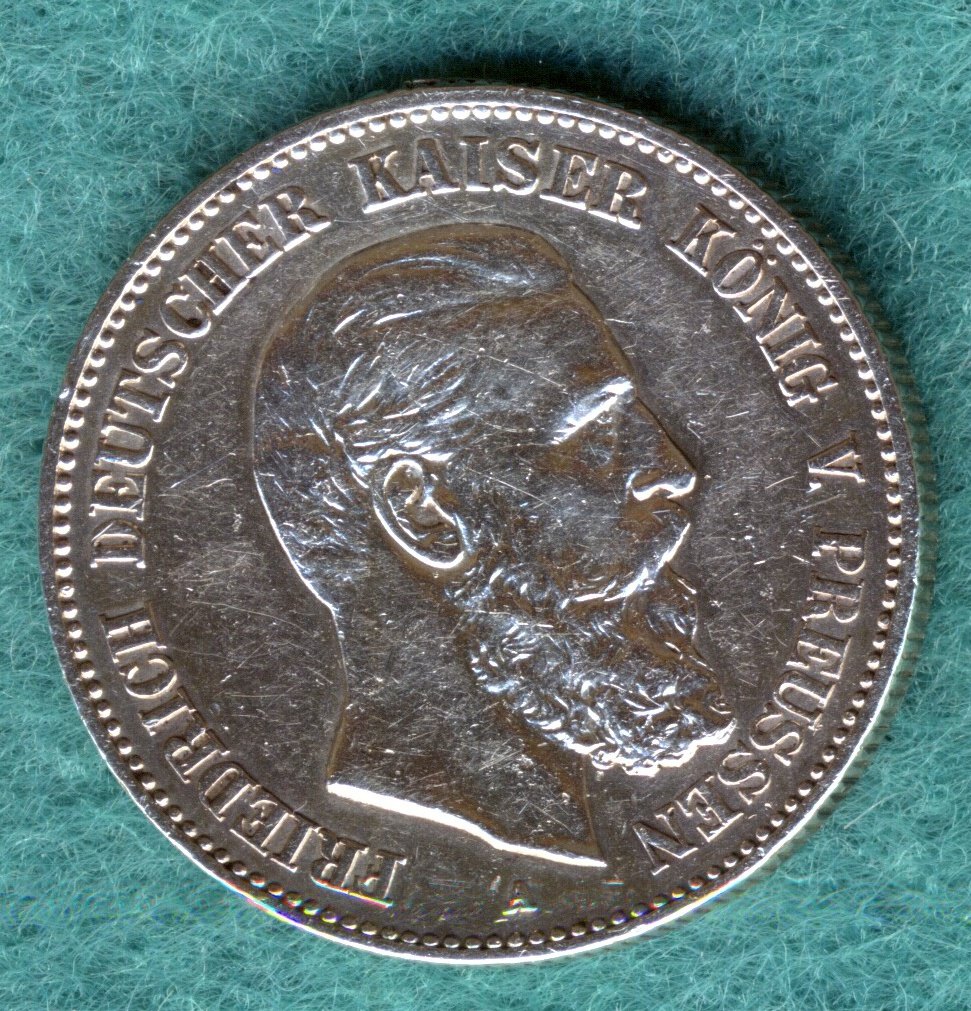 Preußen J.98 - Friedrich III. - 2 Mark 1888 - Henkelspur   