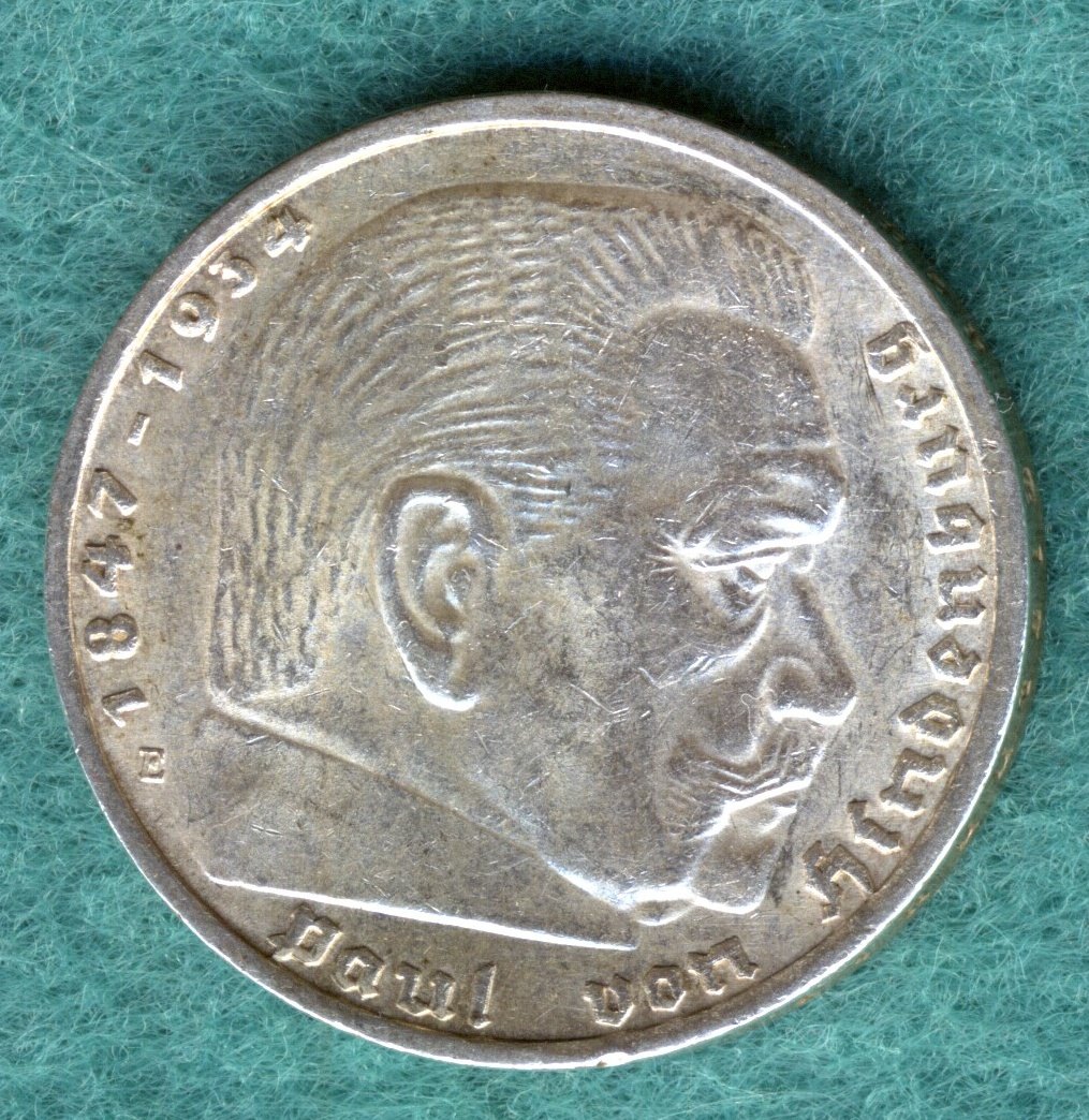  J.367 Drittes Reich - 5 Reichsmark 1939 E   