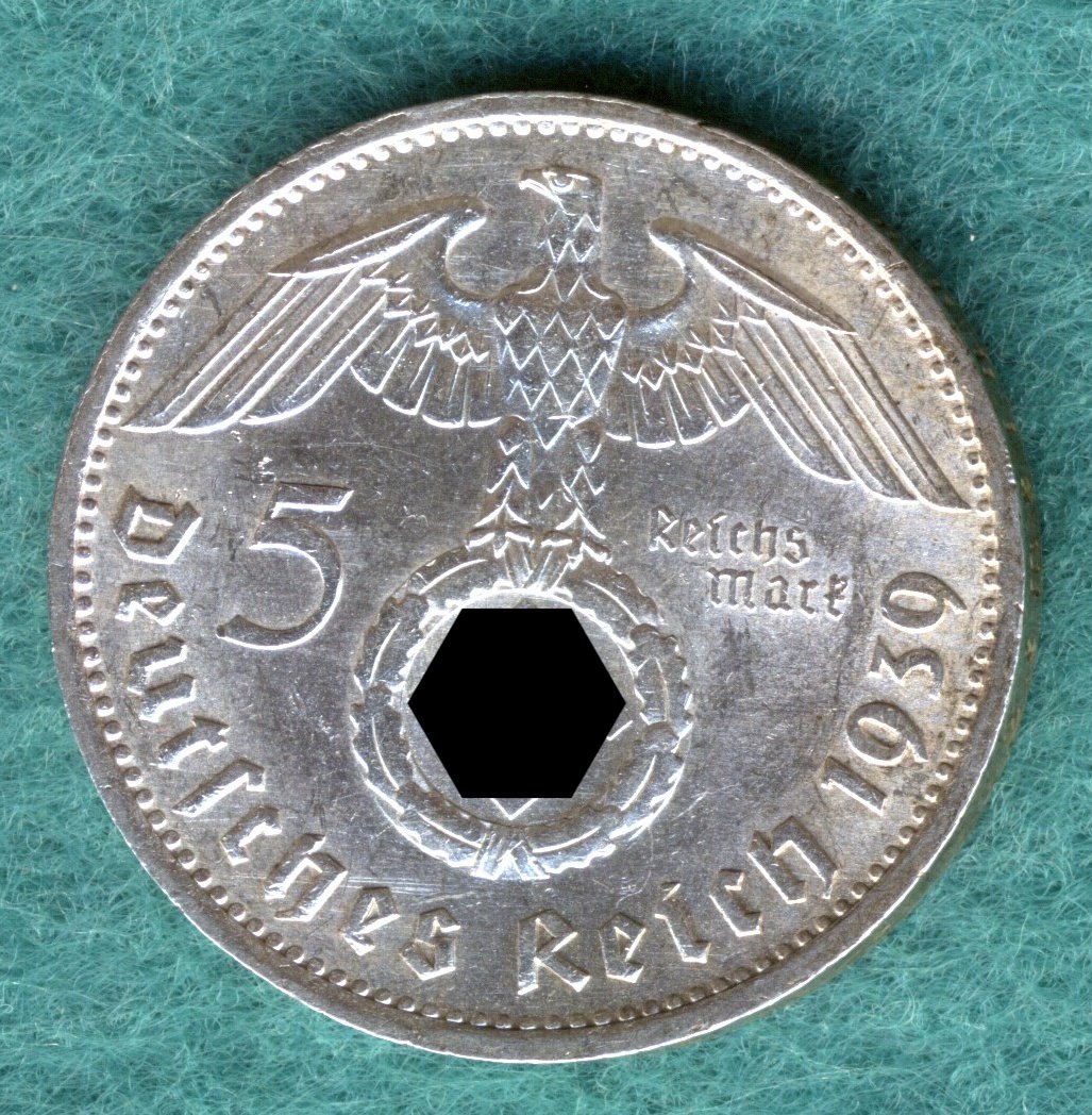  J.367 Drittes Reich - 5 Reichsmark 1939 E   