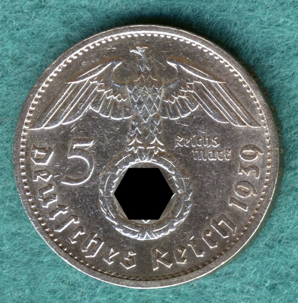  J.367 Drittes Reich - 5 Reichsmark 1939 G   