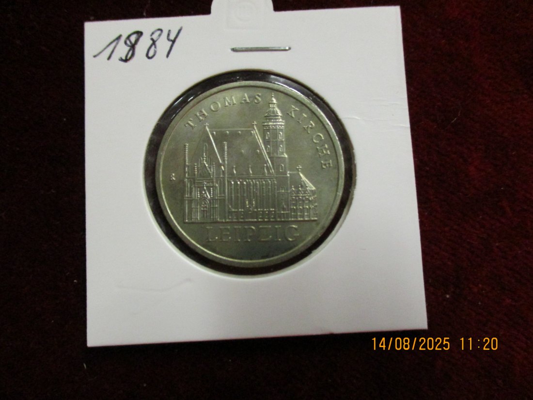  5 Mark DDR 1984 Thomaskirche Leipzig 9,6g   