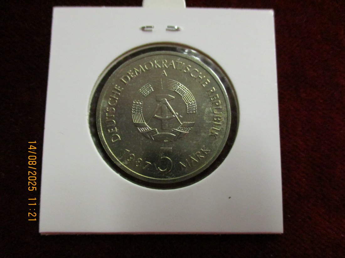  5 Mark DDR 1987 Berlin Nikolai Viertel 9,6g   