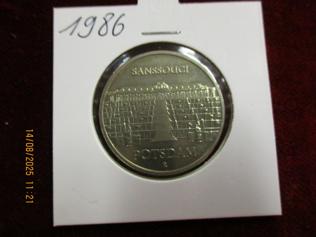  5 Mark DDR 1986 Sanssouci Potsdam 9,6g   