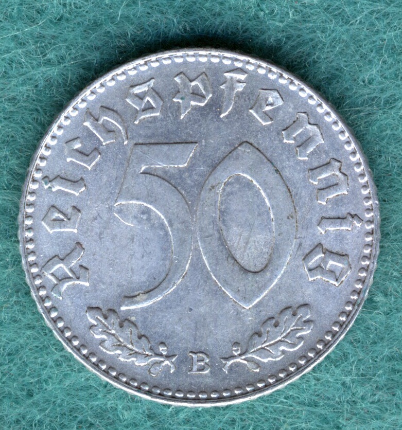  J.372 Drittes Reich - 50 Reichspfennig 1944 B - vorzüglich   