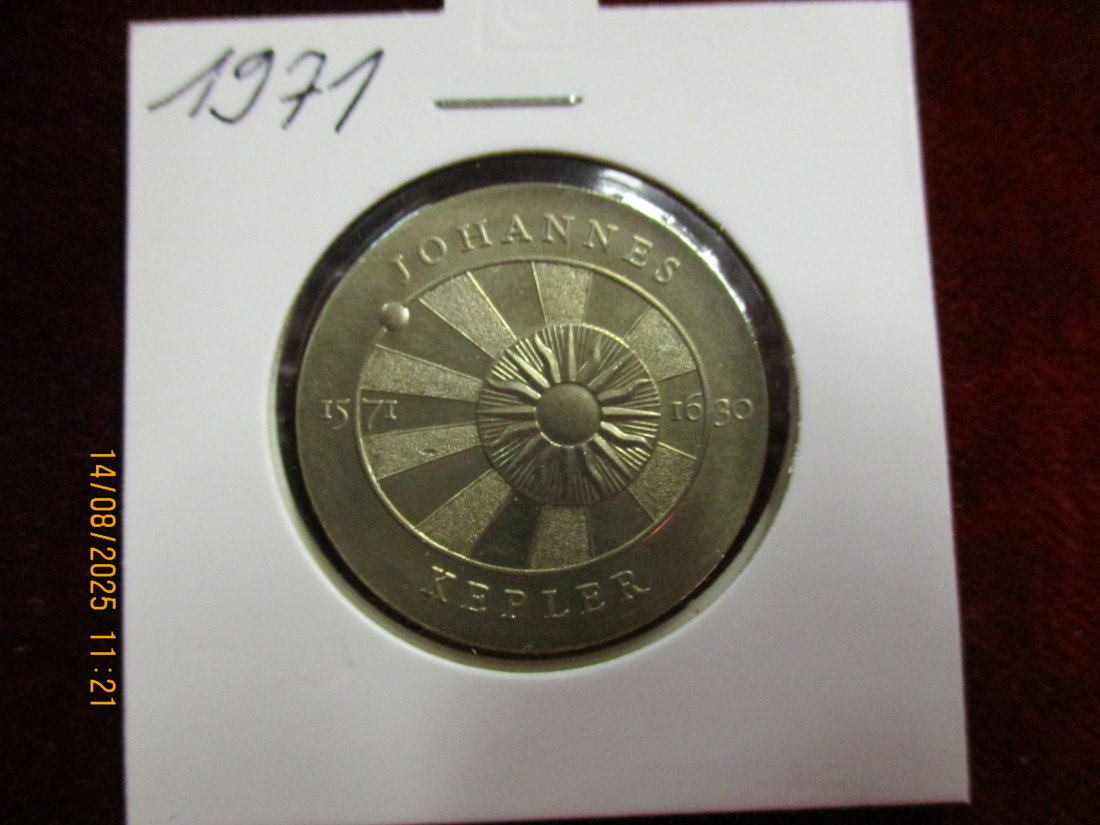  5 Mark DDR 1971 Johannes Kepler 12,2g   