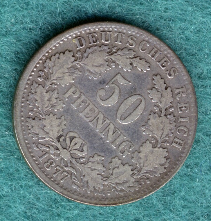  J.8 Kaiserreich - 50 Pfennig 1877 D   
