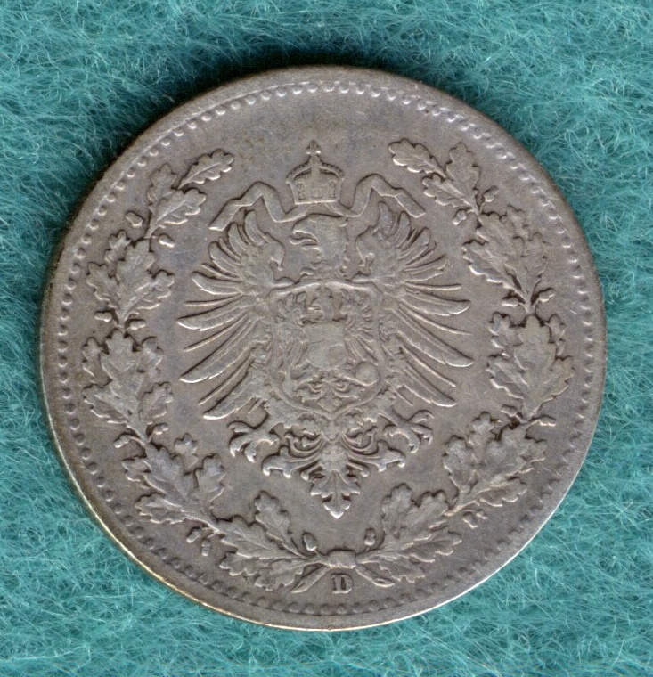  J.8 Kaiserreich - 50 Pfennig 1877 D   