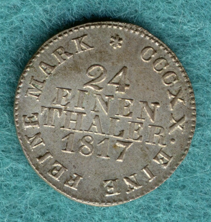  Sachsen - Friedrich August - 1/24 Thaler 1817 - vz   