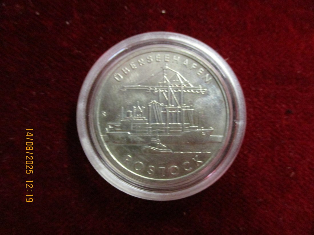  5 Mark DDR 1988 Überseehafen Rostock 9,6g   