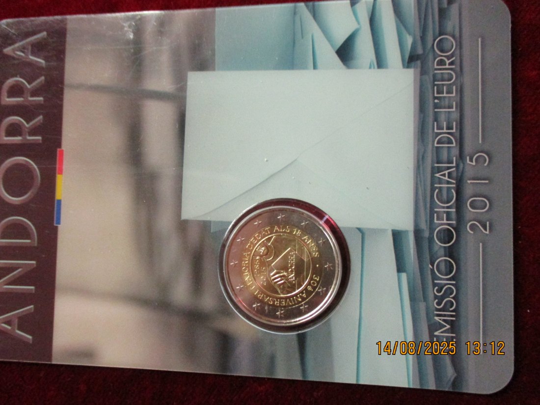  2 Euro 2015 Andorra  Gedenkmünze  - 23g   