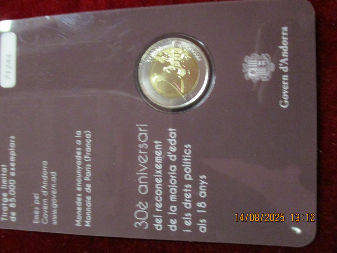  2 Euro 2015 Andorra  Gedenkmünze  - 23g   