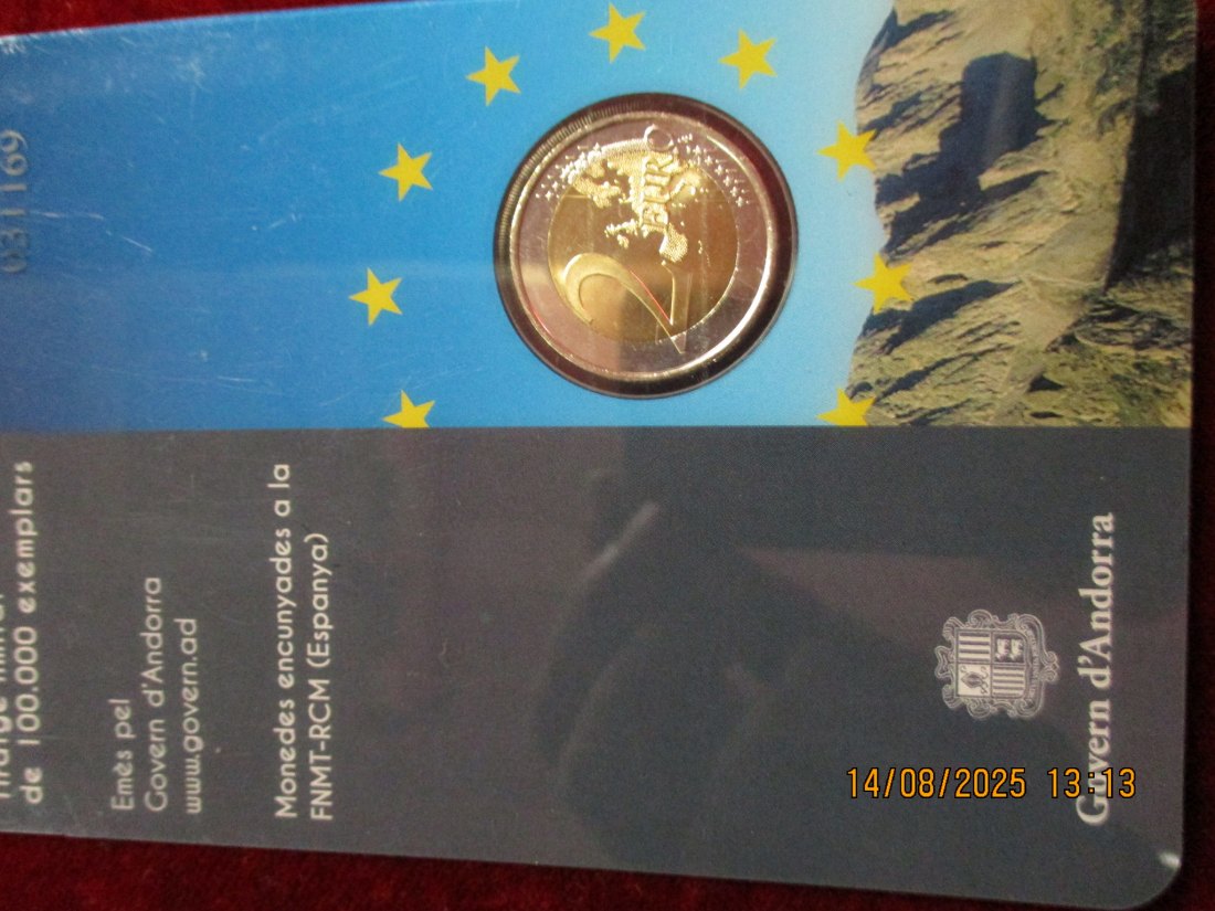  2 Euro 2014 Andorra  Gedenkmünze  - 23g   
