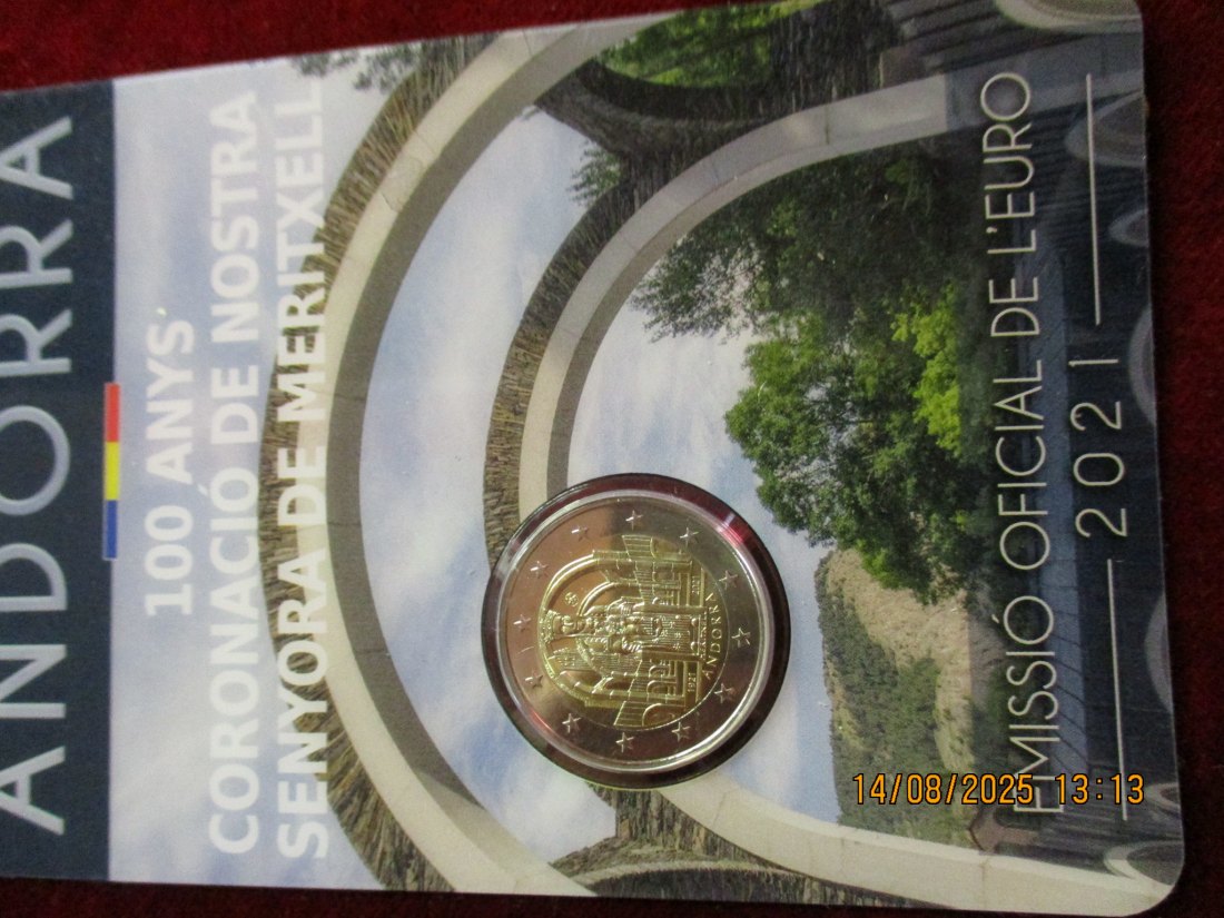 2 Euro 2021 Andorra  Gedenkmünze  - 23g   