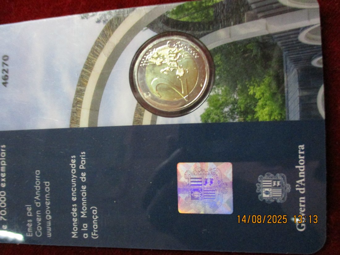  2 Euro 2021 Andorra  Gedenkmünze  - 23g   