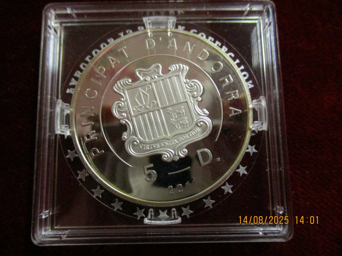  Andorra 5 Diners 2011 Silber PP-PROOF  Privy F15 Gewicht: 20g   