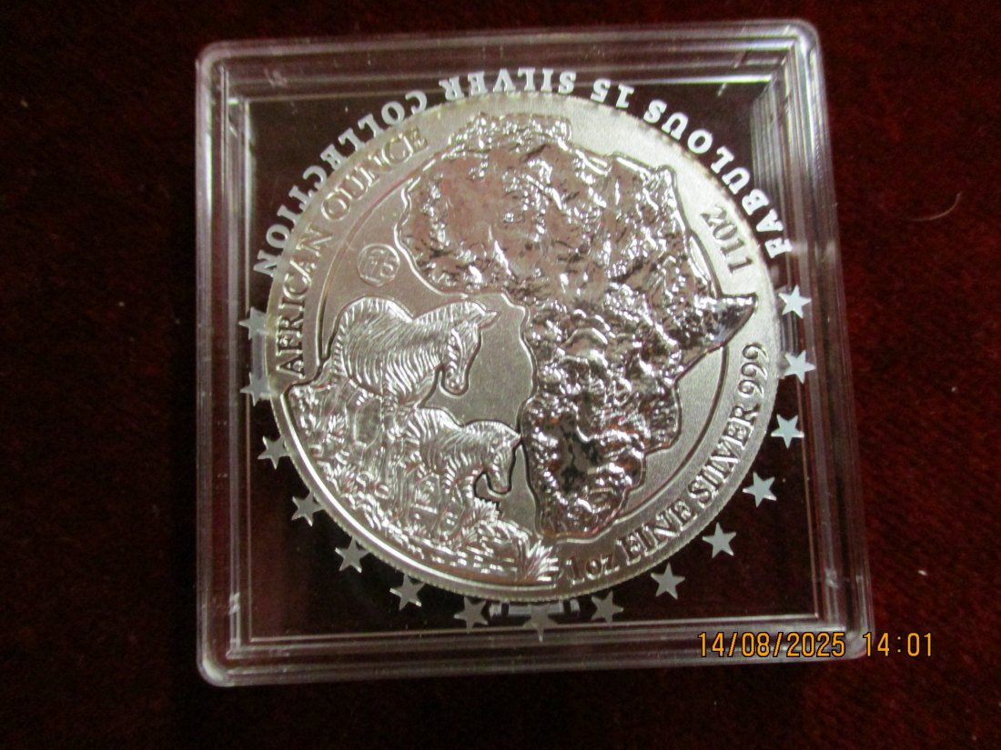 Ruanda - 50 RWF African Zebra 2011 - 1 Oz Silber Privy F15 Gewicht: 31,1g   