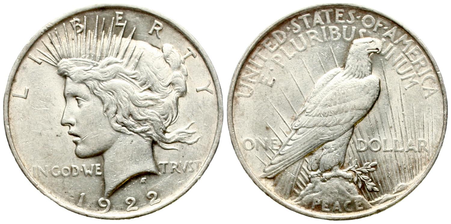  USA: 1 Dollar 19232, Peace Dollar (Silber) mit schöner Patina, ERHALTUNG!, siehe unten!   