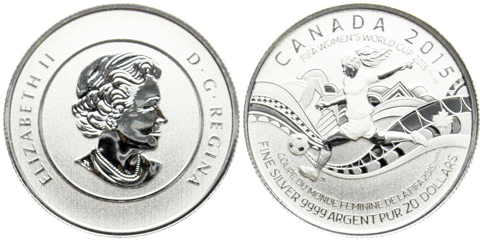  Kanada 20 Dollars 2015, Elisabeth II. (1952-2022), stgl, siehe unten!   