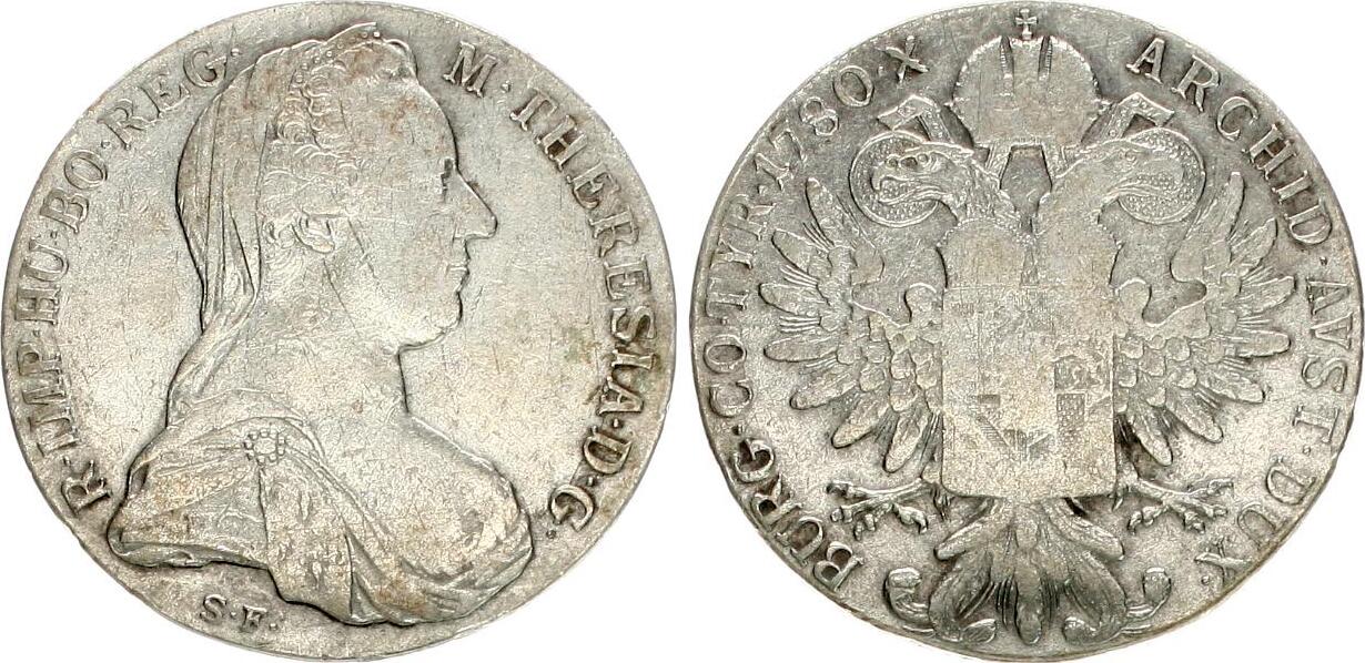  Österreich/RDR: 1 Taler 1780, ältere Prägung eines Maria-Theresia Talers   