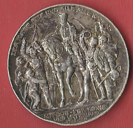  3 Mark Befreiungskriege 1913  Koblenzer Muenzen Studio Münzankauf Koblenz Frank Maurer AL261   