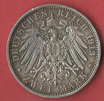  2 Mark Wilhelm 1913  Koblenzer Muenzen Studio Münzankauf Koblenz Frank Maurer AL263   