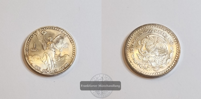  Mexico 1 Onza Libertad Plata Pura 1995 KM#494.1 FM-Frankfurt Feinsilber: 31,06g   