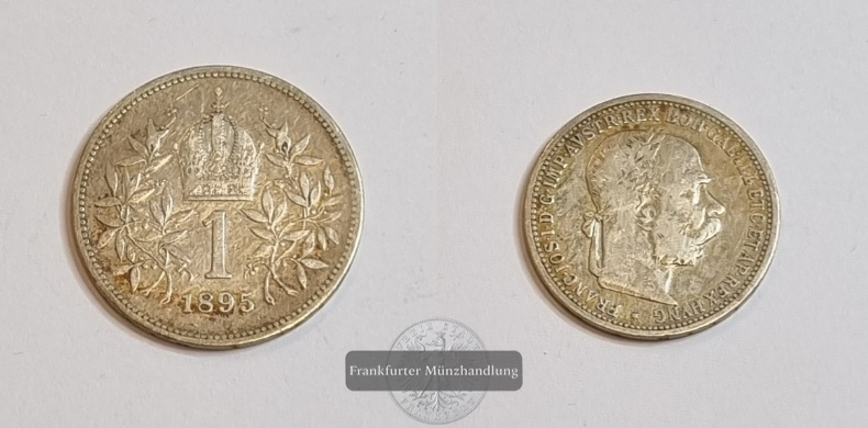  Österreich 1 Krone 1895 FM-Frankfurt Feinsilber: 4,18g   