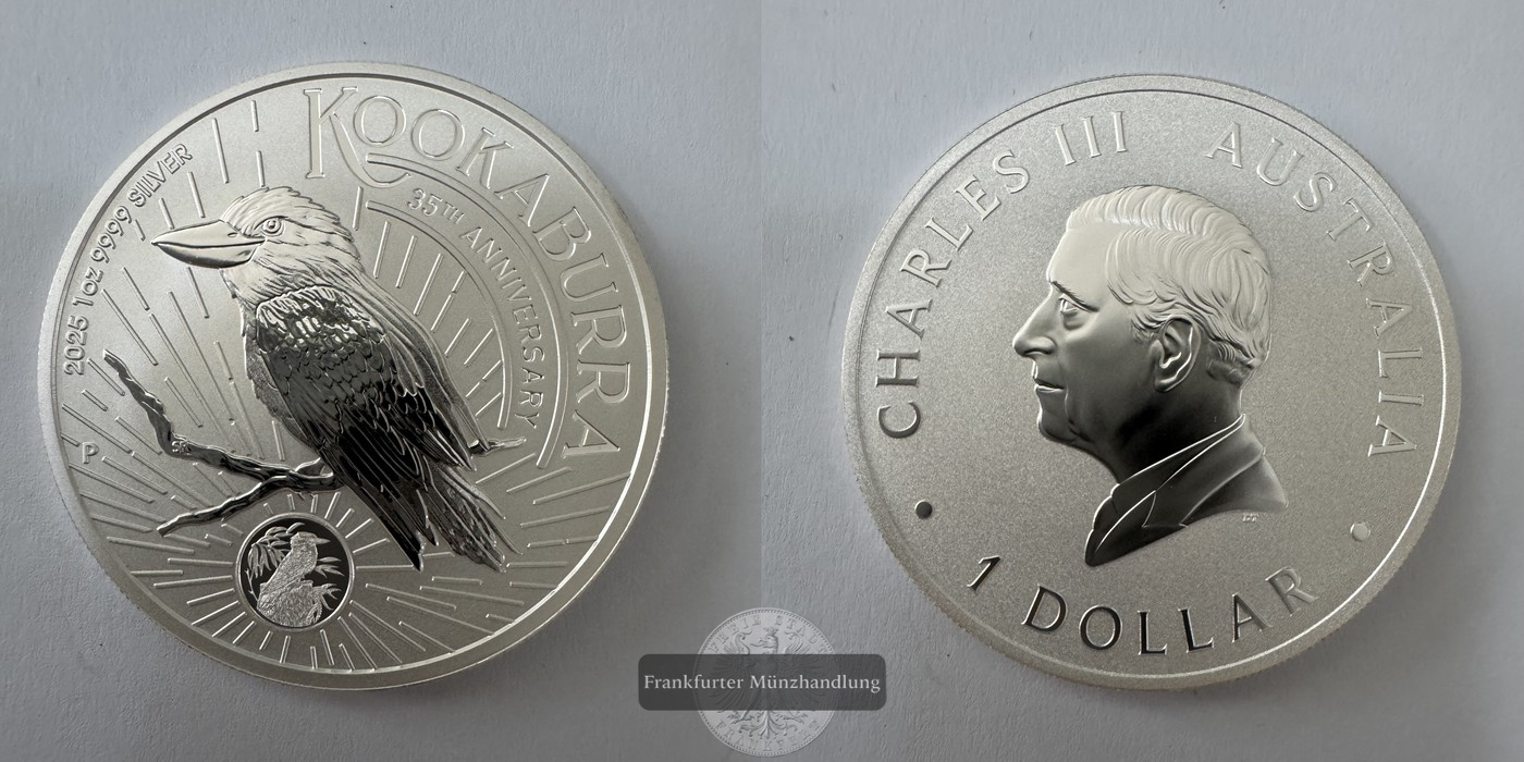  Australien 1 Dollar Australian Kookaburra 35th Anniv. 2025 FM-Frankfurt Feinsilber: 31g   