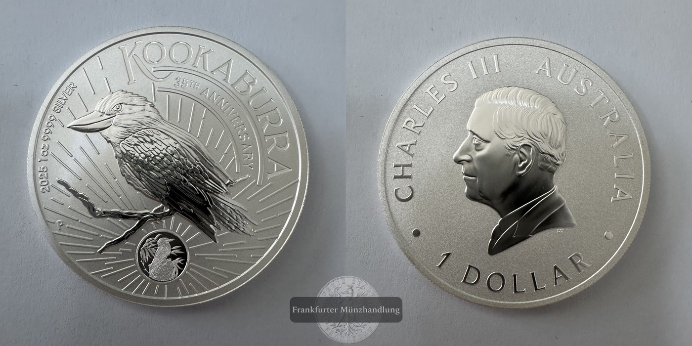  Australien 1 Dollar Australian Kookaburra 35th Anniv. 2025 FM-Frankfurt Feinsilber: 31g   