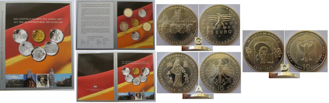  2007-Germany-coin issues-UNC-coins book   