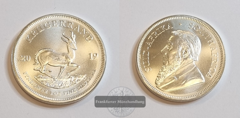  Südafrika 1 Krugerrand 2019 FM-Frankfurt Feinsilber: 31,1g   