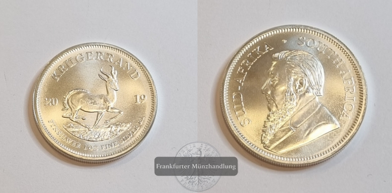  Südafrika 1 Krugerrand 2019 FM-Frankfurt Feinsilber: 31,1g   