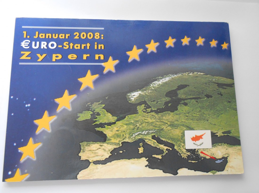  Zypern // die letzten 1 bis 50 Cent (2004) vor dem Euro-Start 2008 im Folder   
