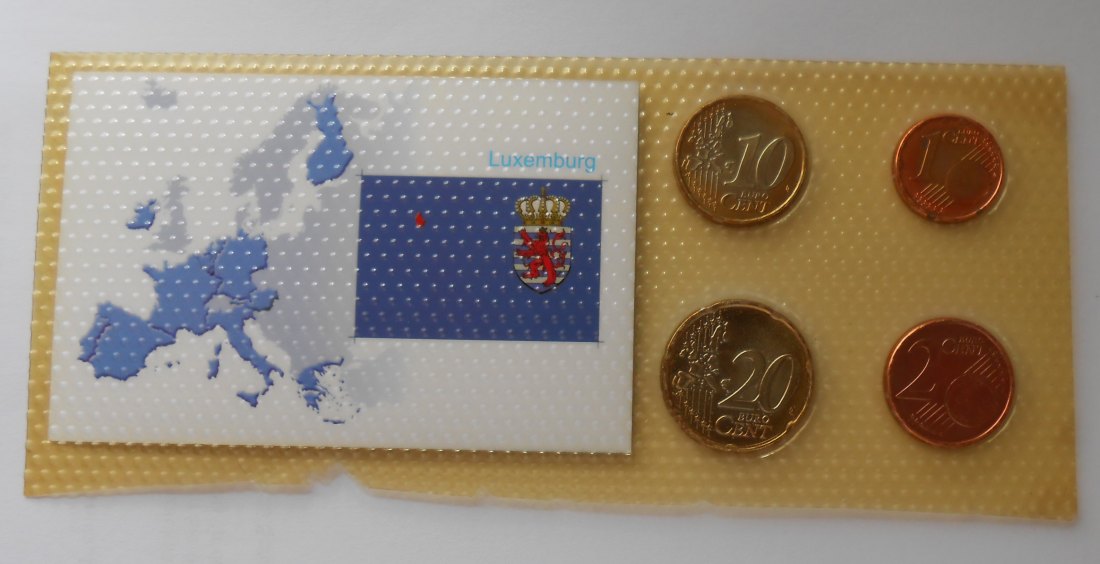  Luxemburg Kursmünzen 1 Cent bis 20 Cent 2004 PP im Blister   
