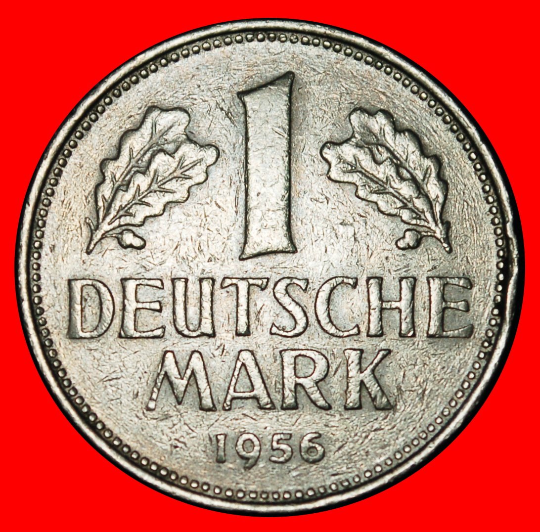  Ⰶ NOT COMMUNIST (1950-2001): GERMANY★1 MARK 1956F BADEN-WUERTTEMBERG! I+A+r1★LOW START ★ NO RESERVE!   