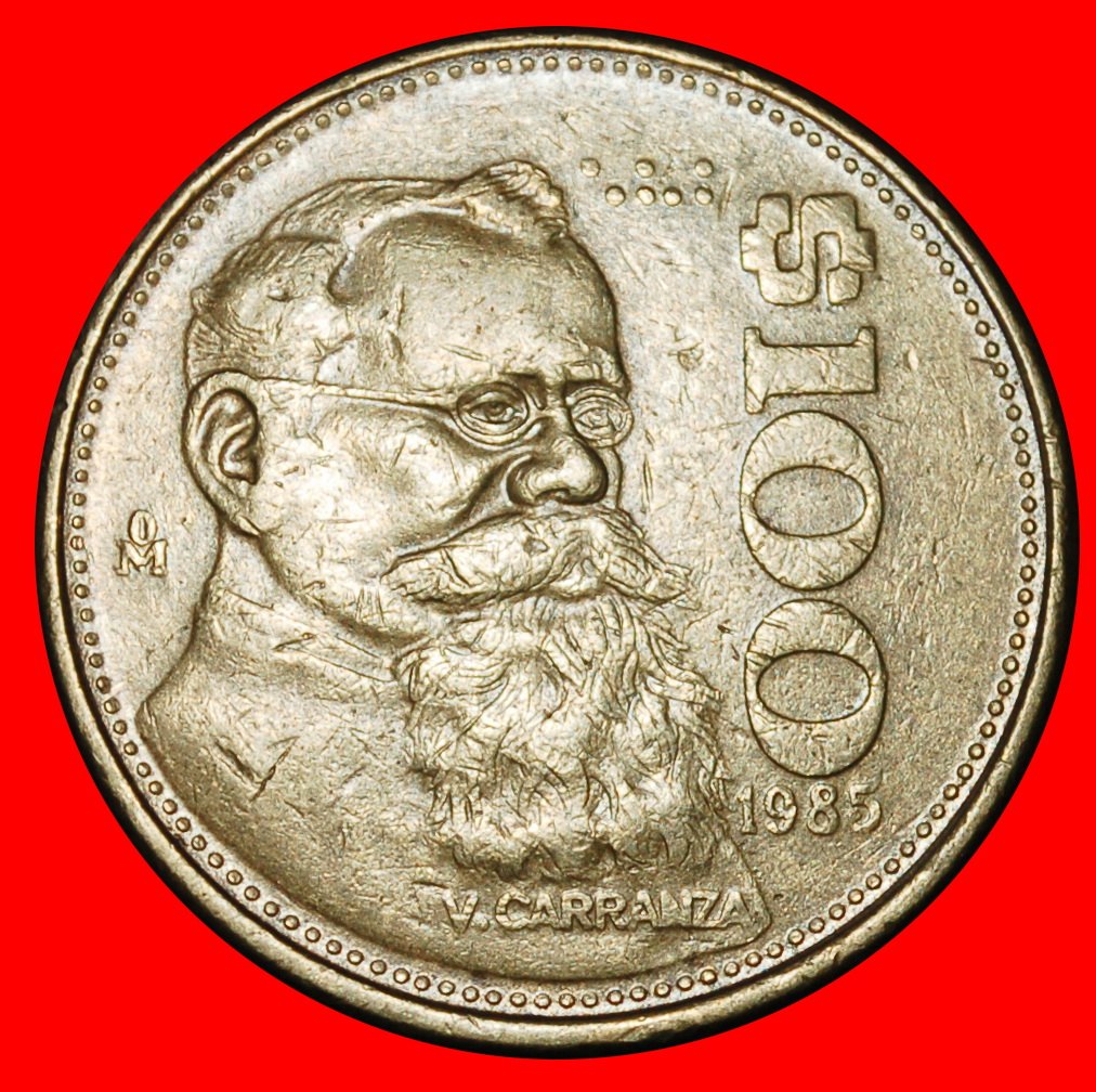  Ⰶ EAGLE (1984-1992): MEXICO ★ 100 PESOS 1985! CARRANZA (1859-1920) DISCOVERY★LOW START ★ NO RESERVE!   