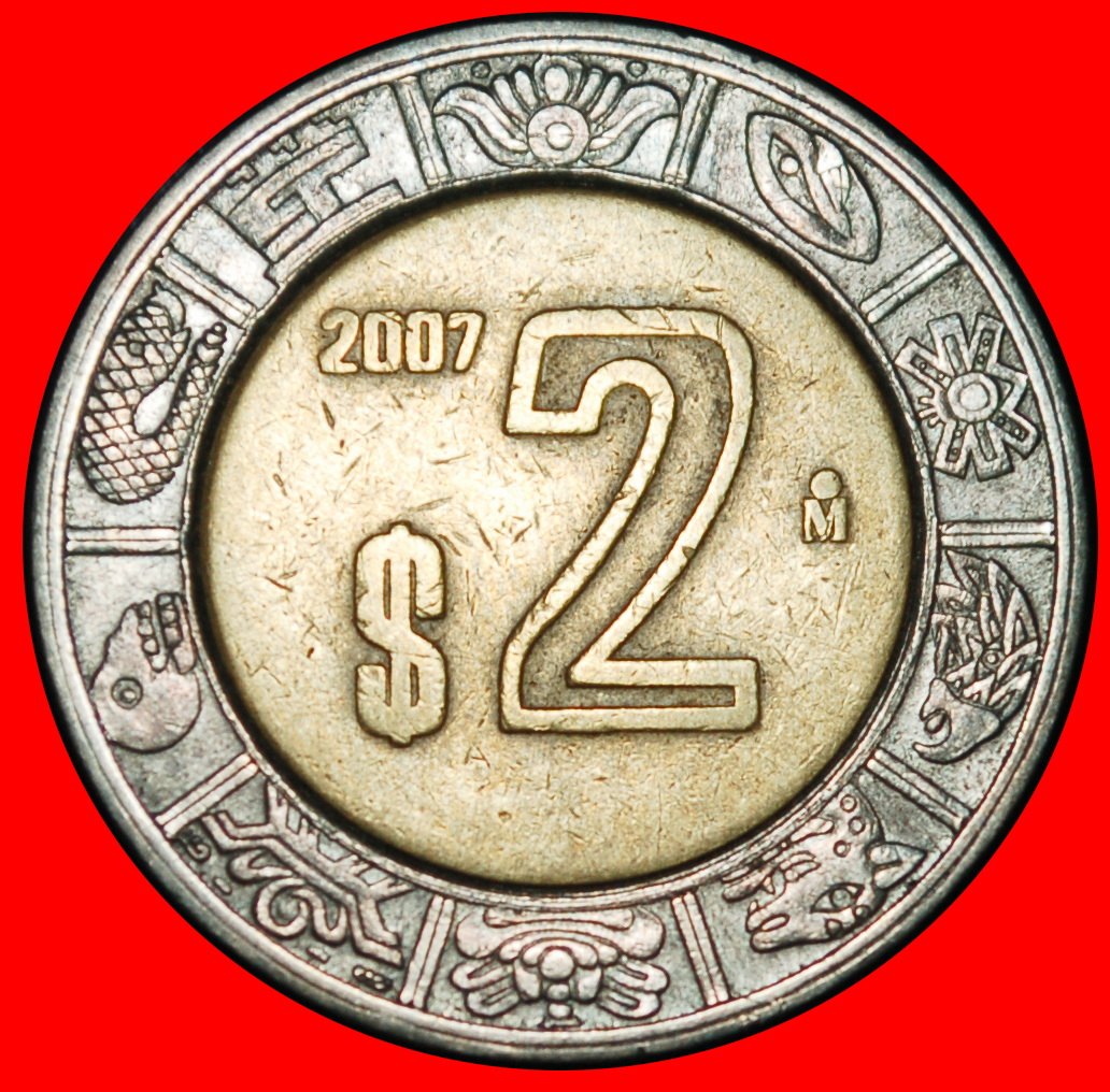  Ⰶ SUN STONE (1992-2025): MEXICO ★ 2 PESOS 2007! DISCOVERY COIN!★LOW START ★ NO RESERVE!   